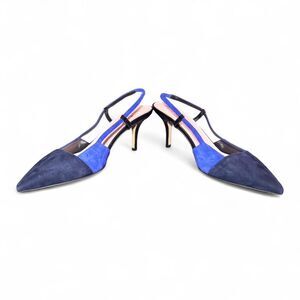 Kate Spade Blue Suede Colorblock Slingback Kitten Heels Women’s Size 10 Italy